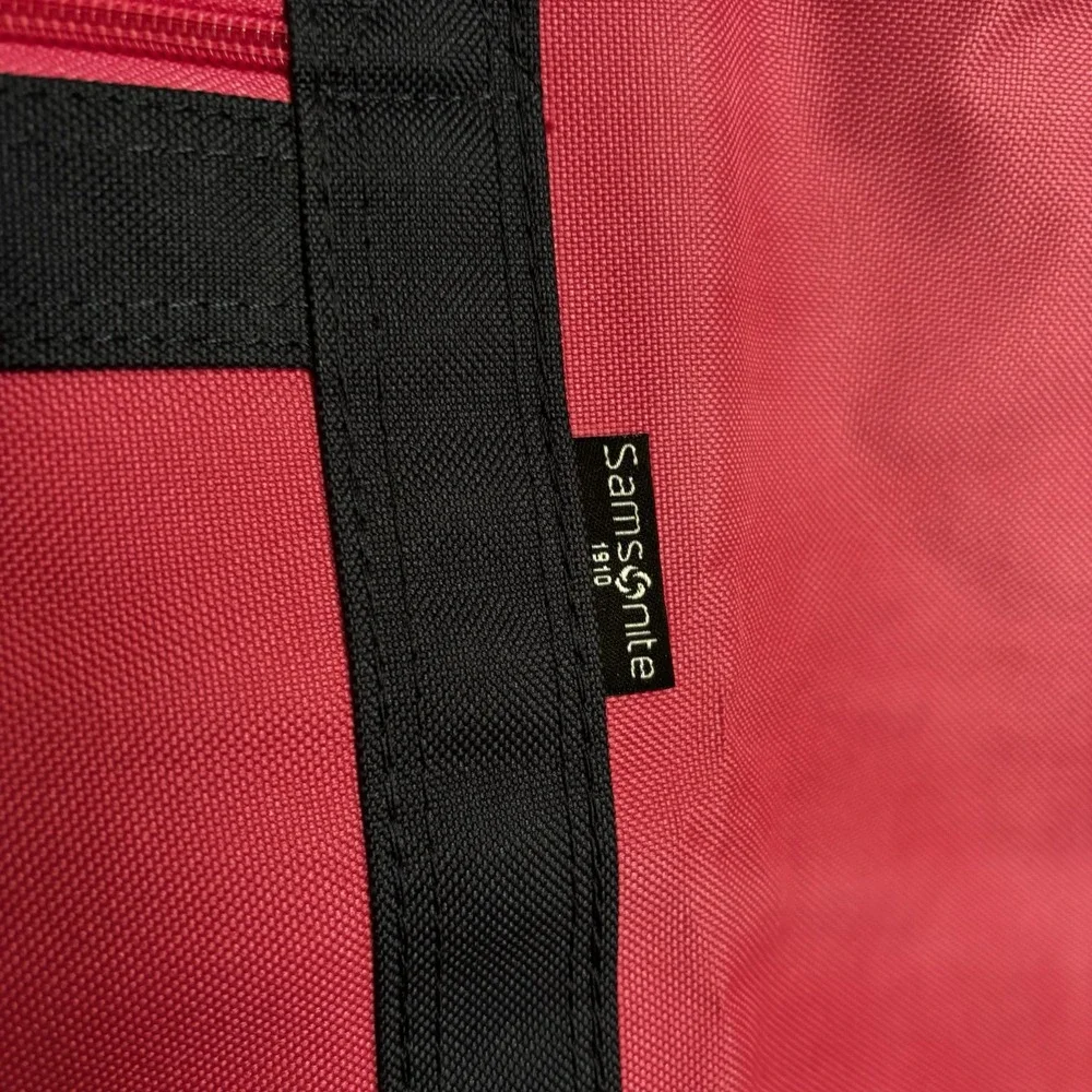 Samsonite Canvas Weekender Yacht Travel Tote Bag Foldable Pink Navy Large 25x15